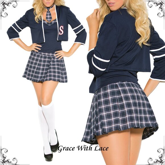 Elegant Moments Other - Plus Size School Girl Cosplay Lingerie Set Sexy Roleplay Costume